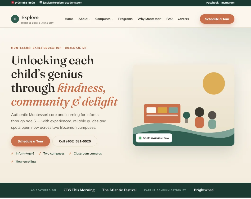 Explore Montessori homepage